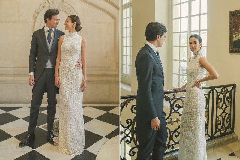 Anne-Marie%20Colling%20en%20Daniel%20Clar%E1%20in%20hun%20eerste%20trouw-outfit%20-%20House%20of%20Weddings