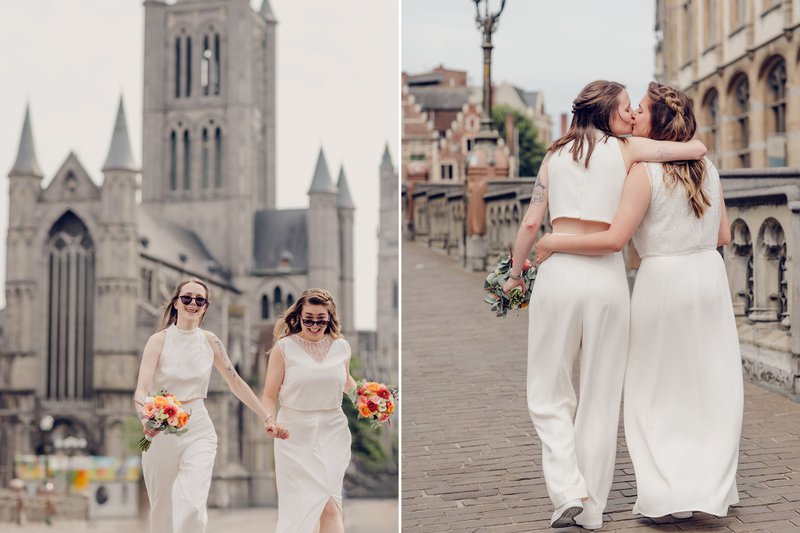 Twee%20pasgehuwde%20vrouwen%20op%20de%20Sint-Michielsbrug%20in%20Gent%2C%20een%20top%20locatie%20voor%20je%20huwelijksaanzoek%20in%20Gent%20-%20House%20of%20Weddings