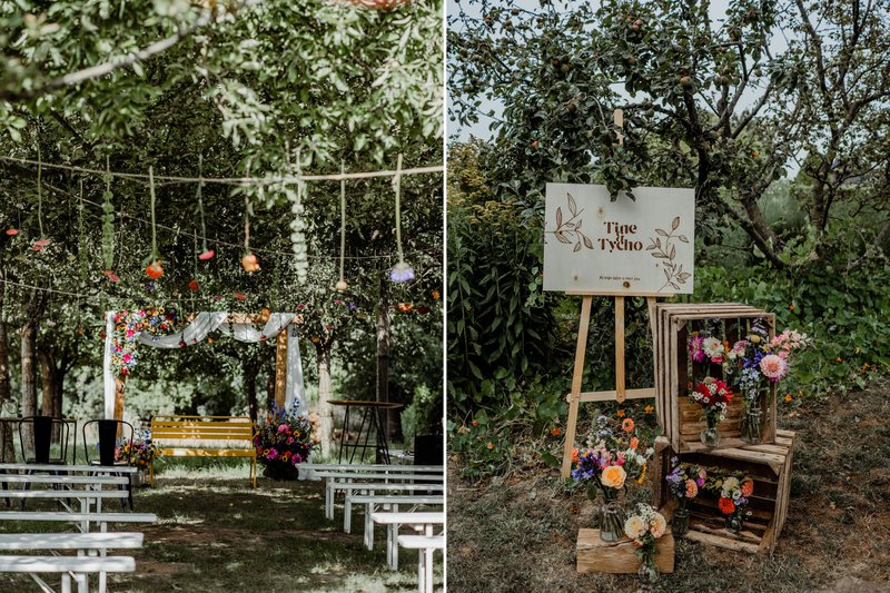 De%20kleurrijke%20ceremonie-opzet%20en%20welkomstbord%20in%20de%20tuin%20-%20House%20of%20Weddings
